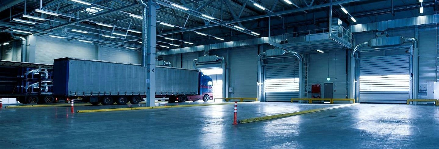 Box truck on parking lot