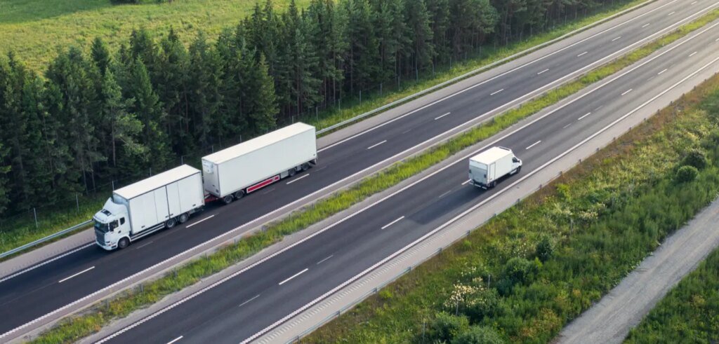 Moving truck on the high way
