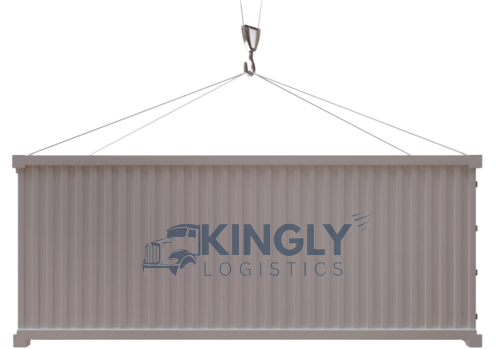 Sipping container with Kinglylogisticsllc logo